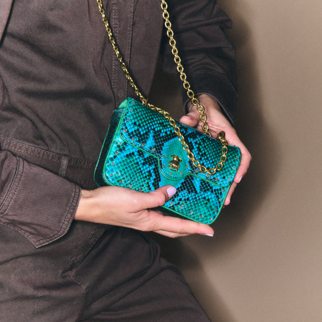 Sac Mini Ava Python Prairie avec Rivets