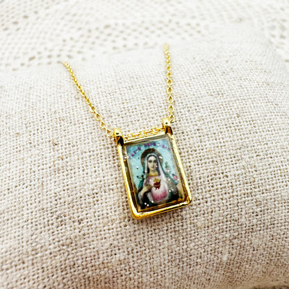 AMULET - Collier scapulaire simple Madone Color