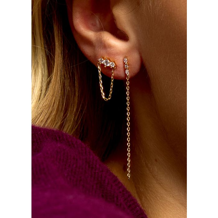 Boucles d'Oreilles Trilogy Chain