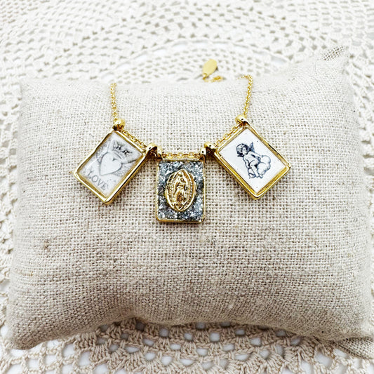 AMULET - Collier scapulaire triple Madone