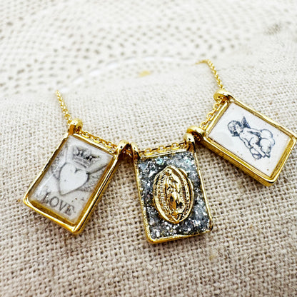 AMULET - Collier scapulaire triple Madone