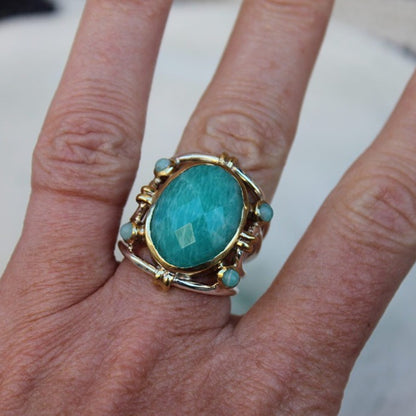 Bague Argent Amazonite R5907