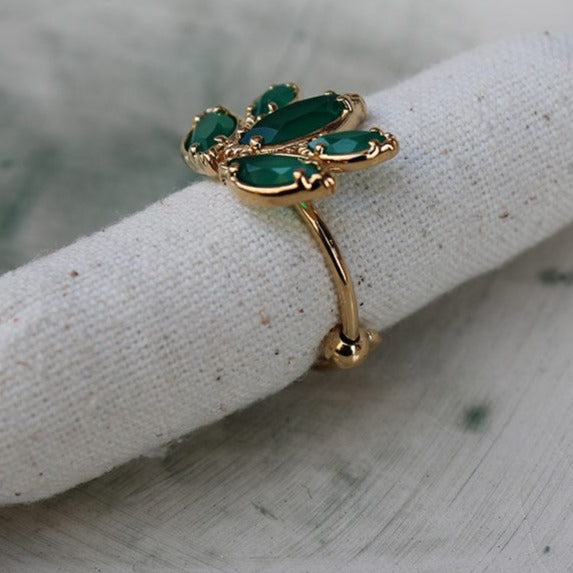 Bague sertie 767 Lotus Onyx Vert