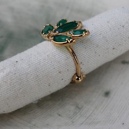 Bague sertie 767 Lotus Onyx Vert
