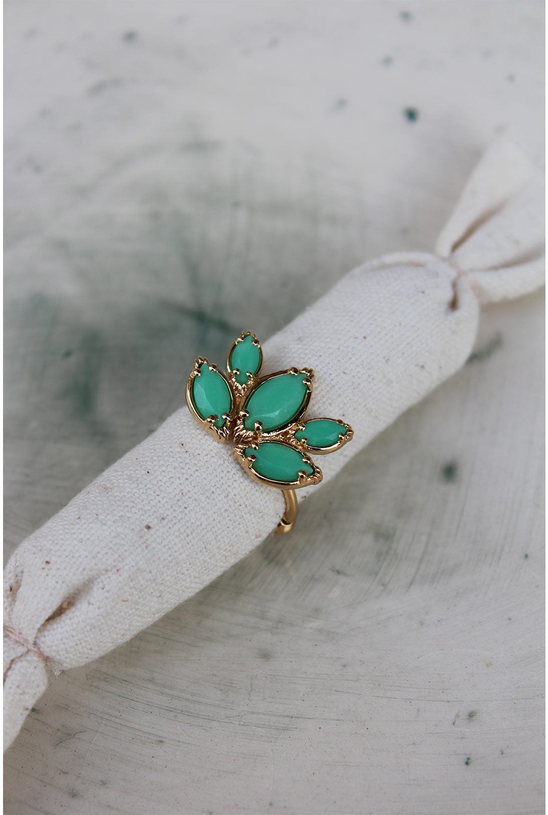 Bague sertie 767 Lotus Chrysoprase