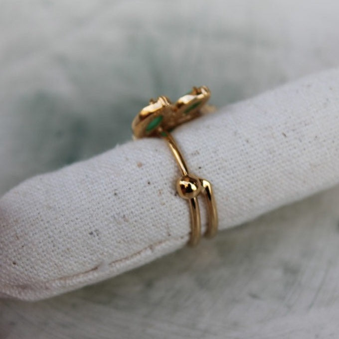 Bague sertie 767 Lotus Chrysoprase
