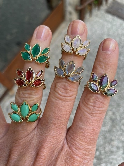 Bague sertie 767 Lotus Grenat